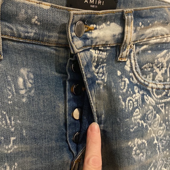 Amiri bleached bandana jean, men’s 31us - Picture 5 of 14